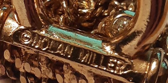 1990s NOLAN MILLER Bracelet Gold Tone 6 Strand,14 Bezel Set Rhinestones, Vintage - Picture 14 of 16